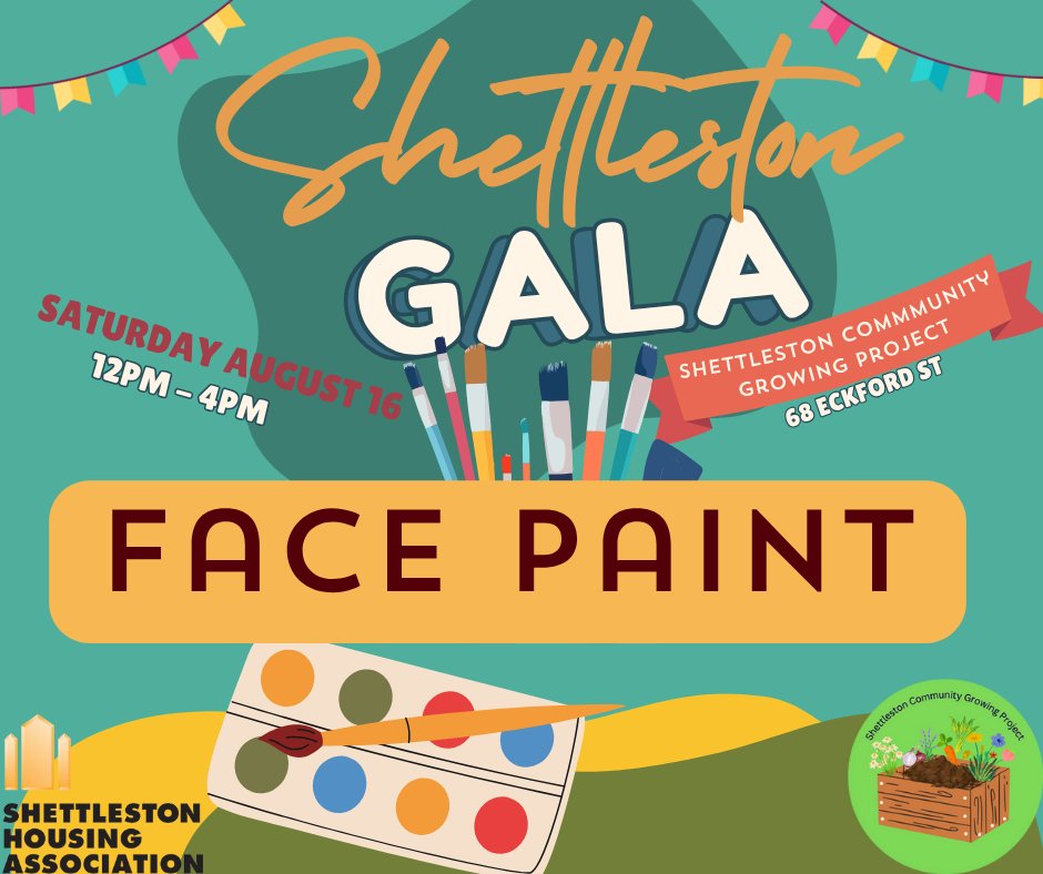 Unleash your inner tiger, unicorn or superhero! 

Free face painting at the Shettleston Gala will be running throughout the day – great for kids and the young-at-heart. 

 📍 68 Eckford Street, Shettleston 

 🗓️ Saturday 16 August, 12–4pm