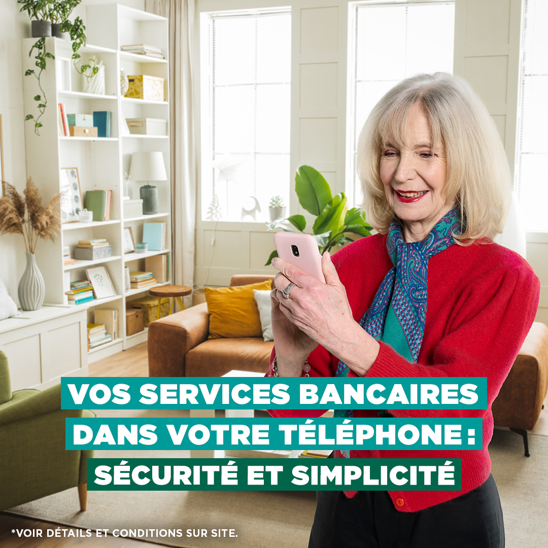 Tellement plus simple d'avoir ses services bancaires à porter de main partout et à chaque instant ! 🤩 Et en plus en toute sécurité ! 🔐

Nos conseillers sont là pour vous aider à télécharger et à prendre en main l'application Ma Banque 🤝