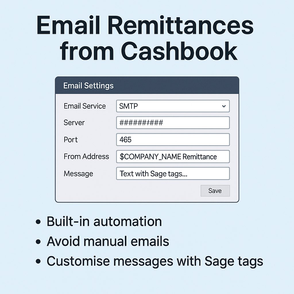 📧 Email Remittance Advices from Peresoft Cashbook

Save time and streamline your AP process by automatically emailing remittance advices directly from Cashbook.

#Sage300 #Peresoft #Cashbook #AccountsPayable #Automation #Remittance #ProductivityTips