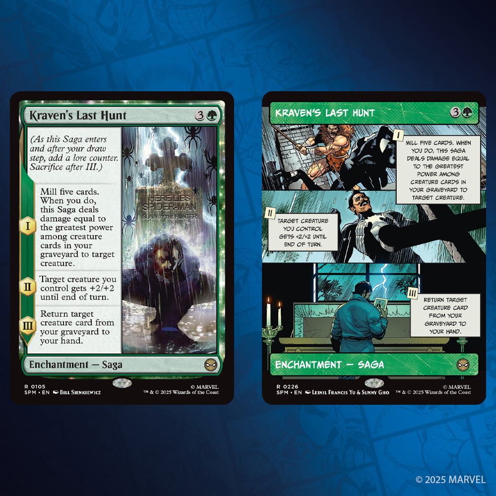 RapsoloM's tweet image. 💚Los artes de las SAGAS como tiras de comic, que te cuentan una breve historia segun SUBEN DE NIVEL, es de las mayores sacadas de la historia eh, que completa barbaridad!! #MTGxSpiderMan