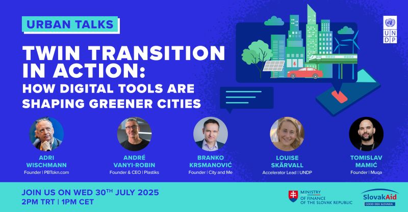 Plastiks_io's tweet image. Into smart cities, #sustainability, or digital innovation?
Catch our CEO @AndreVanyiRobin at #UrbanTalks by @UNDPEurasia this July 30!
Topic: How digital tools (like #blockchain!) shape greener, more inclusive cities ⛓️
🕐 2PM TRT | 1PM CET
🔗 Sign up: bit.ly/4kY05kl