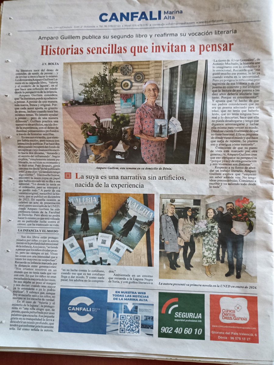 Avanteditorial's tweet image. 📚✨ ¡Las historias sencillas también pueden dejar una huella profunda!
Amparo Guillem ha sido entrevistada por el periódico Canfali Marina Alta de Dénia, donde habla de su segundo libro Valeria. Un destello de luz. En él reafirma su vocación literaria a través de relatos que…