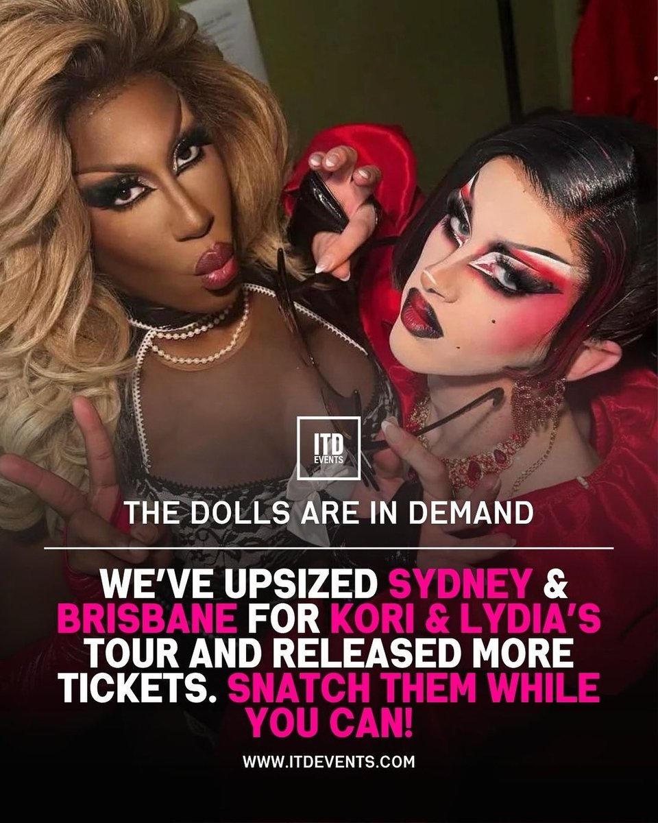 ButtKingCrave's tweet image. ITD Events has upsized tickets for the Kiss Me Deadly Tour in Sydney & Brisbane! Snatch tickets at itdevents.com