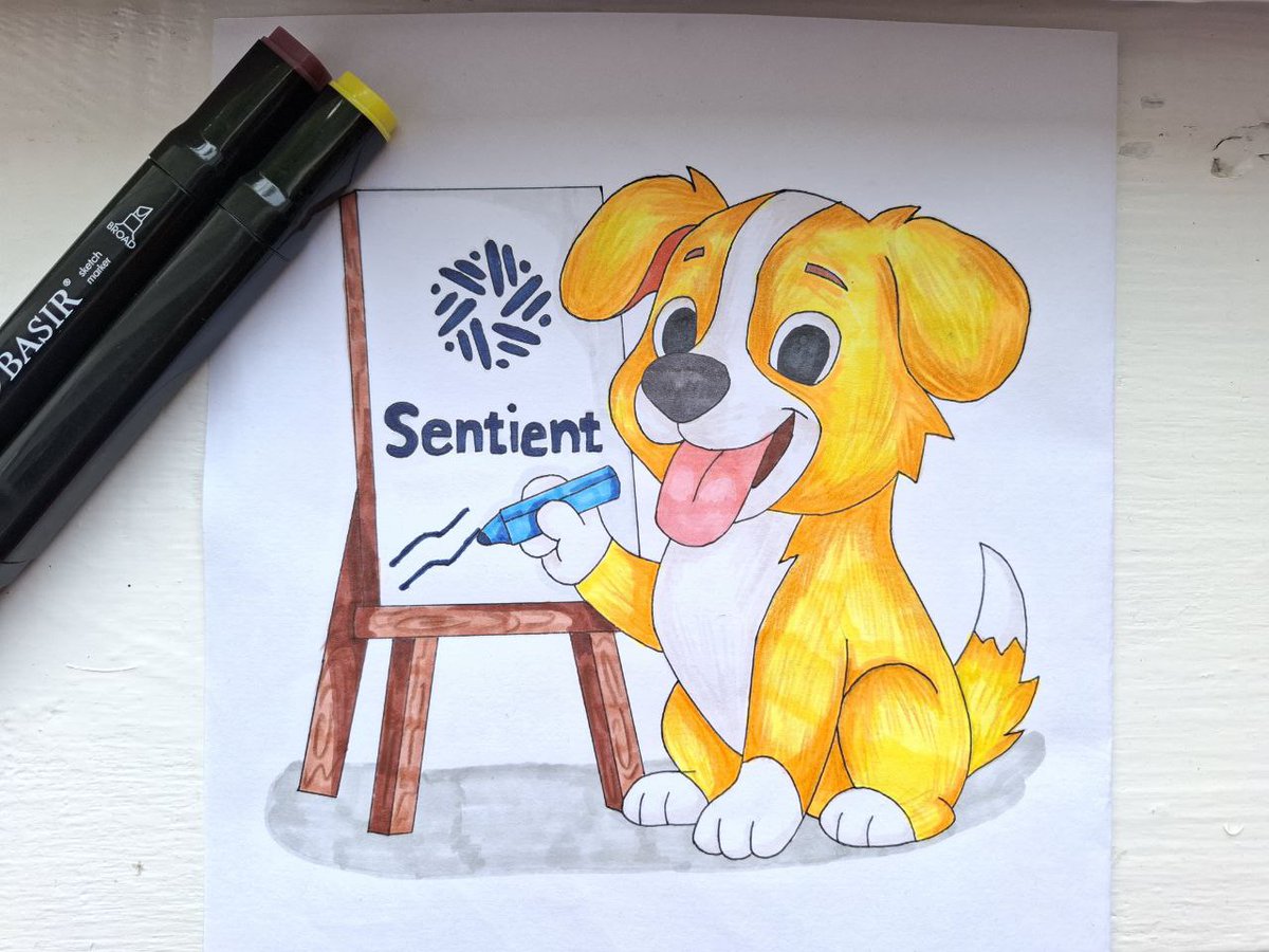 Alex322Fuelet's tweet image. 🎨 Dobby in the process of creation!
Our furry friend is not only smart, but also creative - he draws the Sentient logo with a felt-tip pen in his paw!
AI pets are becoming artists of the future 🐶✨
@SentientAGI