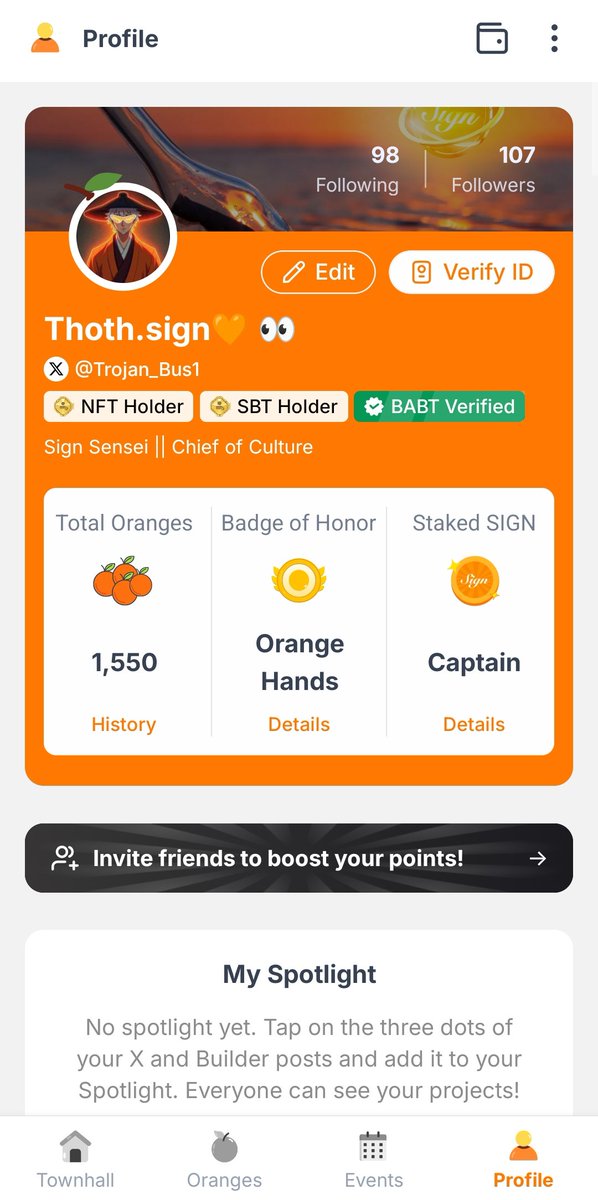 Trojan_Bus1's tweet image. $SIGN Orange Nation 🌍🧡
I tried to verify my identity on the Sign Super App using my international passport, but unfortunately, my mobile phone doesn’t support NFC 🤧I had to opt for BABT, even though I really wanted to test Sign’s ZK Passport Verification.
Btw, today is the…