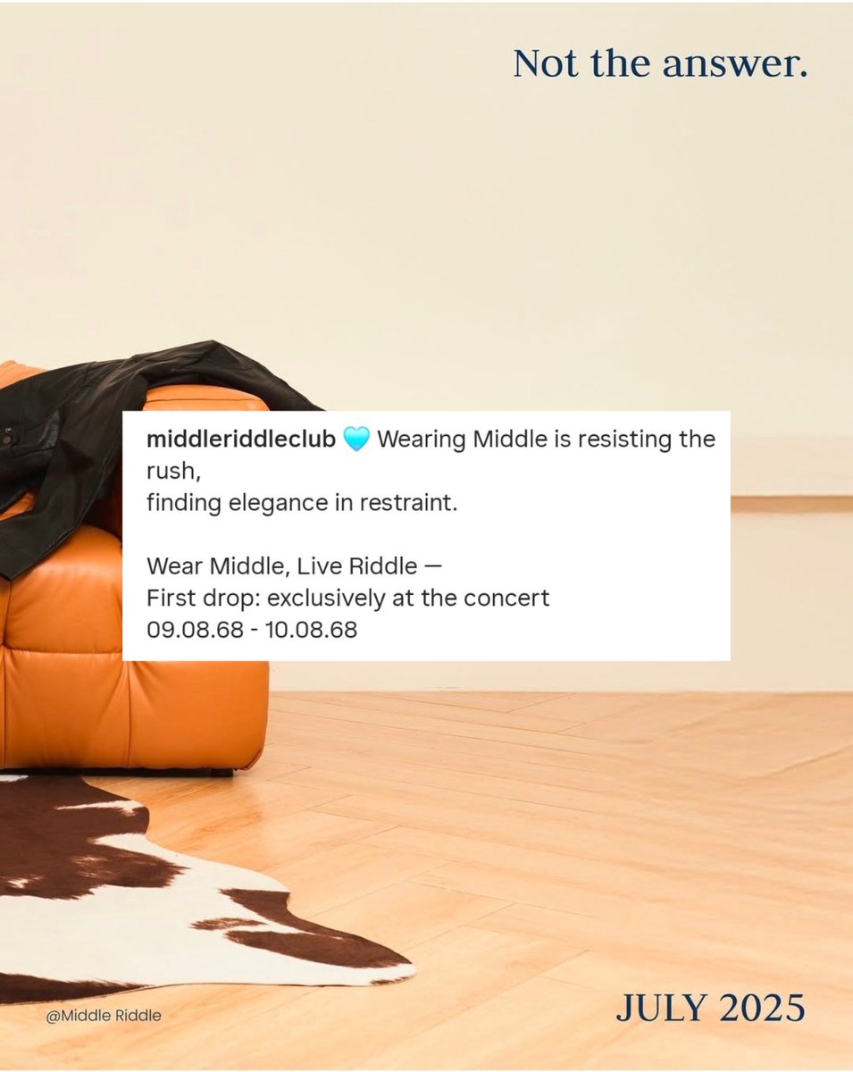 valcrazyforWE's tweet image. THE FIRST DROP OF MIDDLE RIDDLE WILL BE AT THE FANCON EVERYBODY!!!! 🧲

Wearing middle riddle  is resisting the rush, finding elegance in restraint. 

 #est_rvp 
#middleriddleclub 
#WearMiddleLiveRiddle