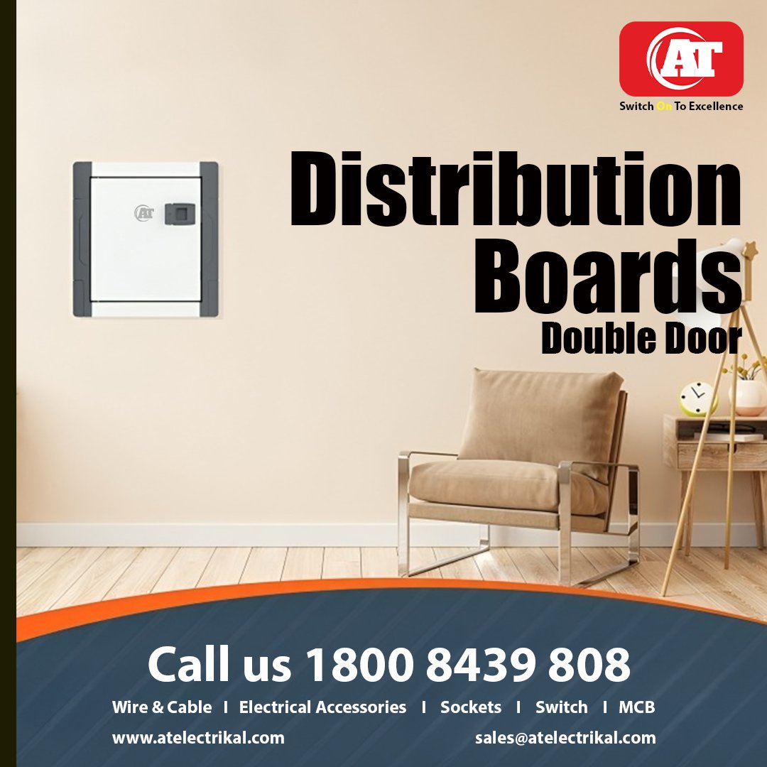 ATELECTRIKAL's tweet image. Ensure safe and efficient power distribution with our durable, high-performance boards. Ideal for homes, offices, and industries. call now for more info 1800 8439 808 and visit our site atkabel.com  #DistributionBoard #ElectricalSafety #PowerControl #SmartElectric