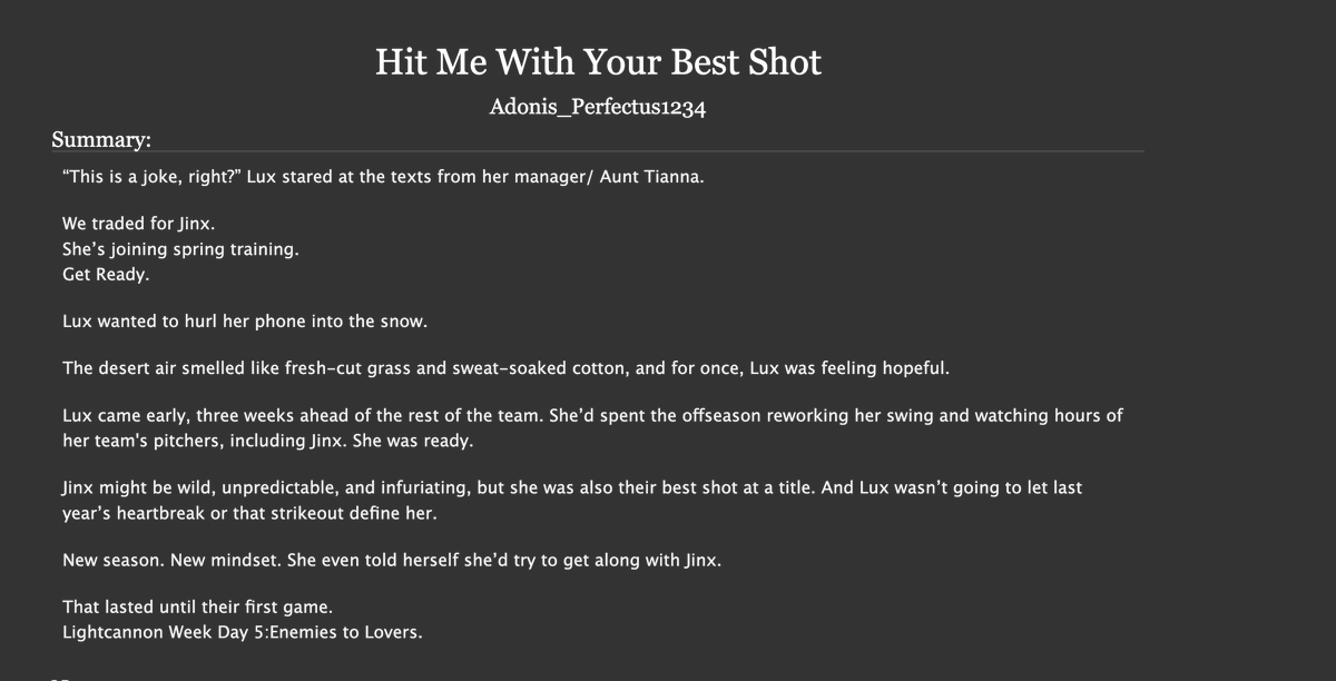 Adonis713375's tweet image. My Day 5 fic for #lightcannonweek is now posted. I hope you guys enjoy it! #lightcannon Link:archiveofourown.org/works/68286801