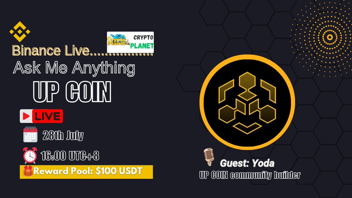 Crypto Planet (@cryptoplanetoo) on Twitter photo ๐ข We're thrilled to announce our next #BinanceLive #AMA with "UP COIN"
โ ๐ ๐ ๐ก ๐ ๐ก ๐ ๐ย ๐ ๐ ๐ฉ ๐
โ Rewards: $100 USDT
โ Date: 28th July, 2025
โ Time: 8:00 AM UTC
โ Venue:binance.com/en/live/u/4326โฆ
โ Follow
<a href="/CryptoPlanetoo/">Crypto Planet</a>
&
<a href="/UP_BSC_COIN/">UP COIN</a>
โ Like,Repost & Set ๐ข We're thrilled to announce our next #BinanceLive #AMA with "UP COIN"
โ ๐ ๐ ๐ก ๐ ๐ก ๐ ๐ย ๐ ๐ ๐ฉ ๐
โ Rewards: $100 USDT
โ Date: 28th July, 2025
โ Time: 8:00 AM UTC
โ Venue:binance.com/en/live/u/4326โฆ
โ Follow
<a href="/CryptoPlanetoo/">Crypto Planet</a>
&
<a href="/UP_BSC_COIN/">UP COIN</a>
โ Like,Repost & Set