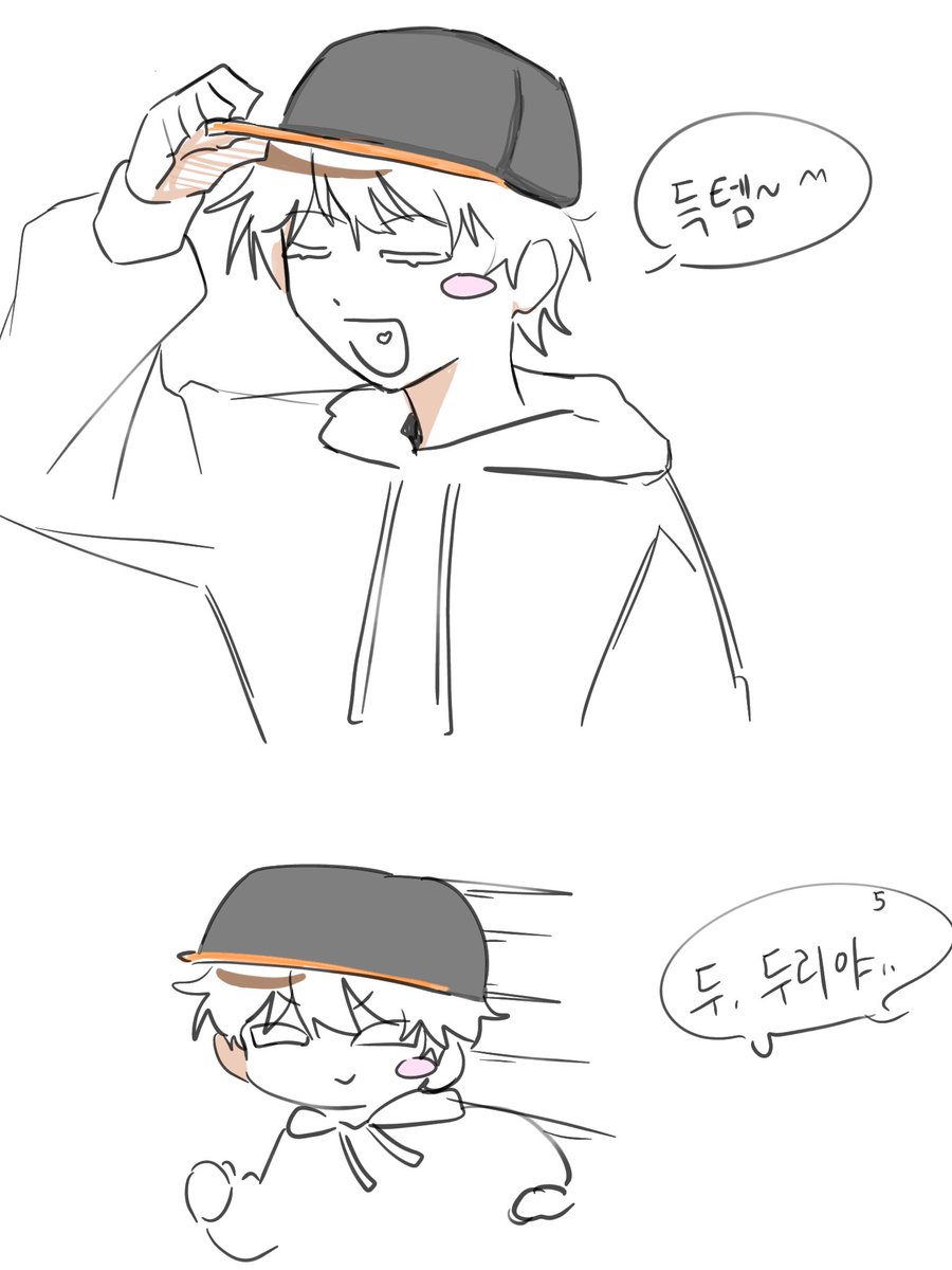 tlrP_8's tweet image. 푸슝리퀘 오공이 모자 쓴 두리두리