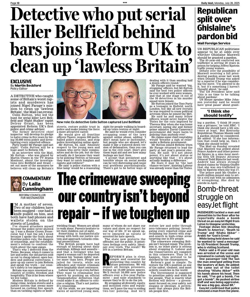While the Tories gaslight and Labour continue the chaos, letting criminals out early and waving through illegal migration, real families suffer.

I’ve prosecuted offenders, chased muggers, and raised seven kids in a city where the law no longer protects the innocent.

Britain