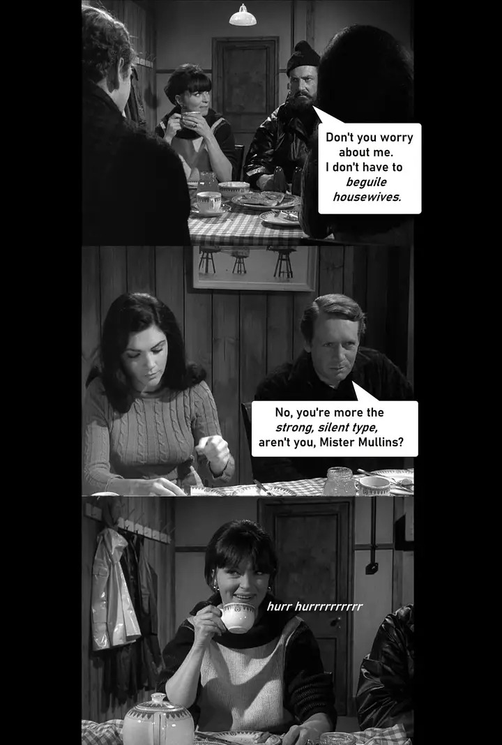 1i_y1's tweet image. Actual dialogue 

Danger Man &quot;Not So Jolly Roger&quot; (1966)