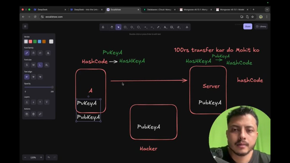 savita_gurjar30's tweet image. Topic: Backend
@rohit_negi9
Lecture 19: API Level Validation and Digital Signature
📂 GitHub Repo: github.com/savigurjar/Bac…
#ExpressJSAPI #ValidationMiddleware #DigitalSignature #DataSecurity #PasswordEncryption #MongooseValidation #DBIntegration #RohitBhaiya #CoderArmy