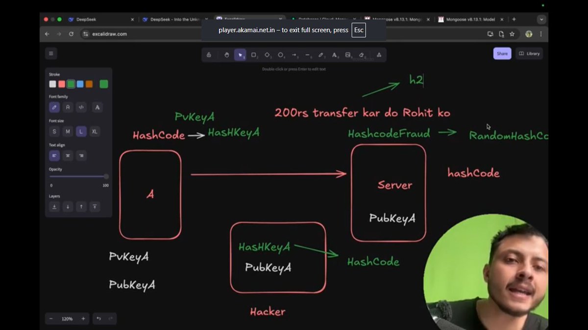 savita_gurjar30's tweet image. Topic: Backend
@rohit_negi9
Lecture 19: API Level Validation and Digital Signature
📂 GitHub Repo: github.com/savigurjar/Bac…
#ExpressJSAPI #ValidationMiddleware #DigitalSignature #DataSecurity #PasswordEncryption #MongooseValidation #DBIntegration #RohitBhaiya #CoderArmy