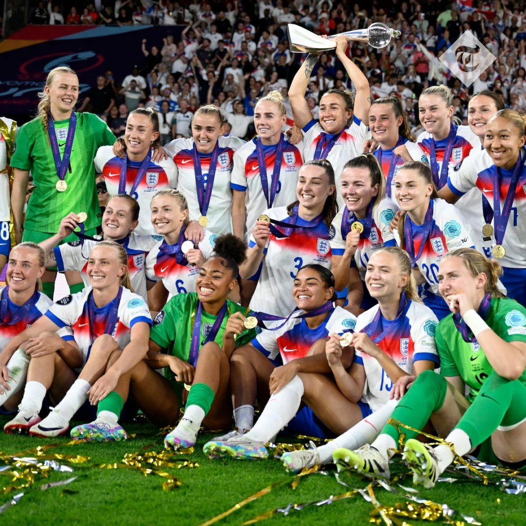 🏴󠁧󠁢󠁥󠁮󠁧󠁿 The celebrations began as soon as Kelly’s shot found the net at St Jakob-Park – in the stadium and beyond...

Here's how the Lionesses and the nation celebrated Euros glory ⬇️
telegraph.co.uk/football/2025/…