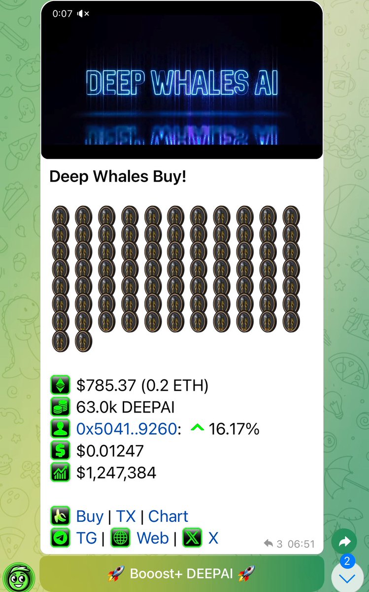 Andy_Mr_Twit's tweet image. The buys continue to roll in this morning for @DeepWhalesAI 🤝
Now at a market cap over $1.28m and climbing weekly. 🆙
News is coming on all fronts. 👇🏻
 ✔️ Full BOT release/launch
 ✔️ Marketing plan
 ✔️ Social media visibility
 ✔️ Auto Trading testing finishing…