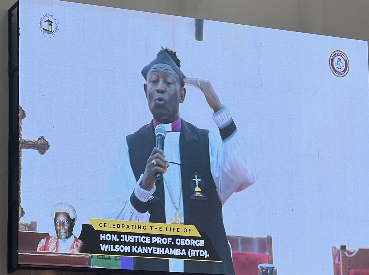 kasyate's tweet image. Preaching at the requiem service for the late Prof. George Kanyeihamba,ArchBishop Stephen Kazimba Mugalu, challenges Ugandans to keep peaceful to avert being reduced to REFUGEES like the millions we are hosting that fled unrest in their respective countries. POWERFUL💪🏾