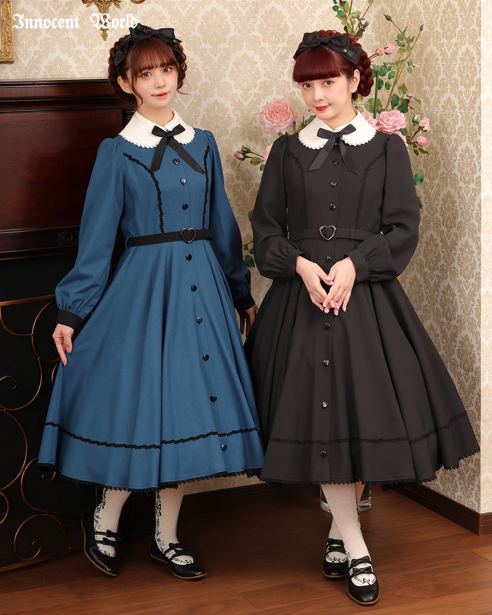⚜️2025AW Collection⚜️ 【ハートボタン長袖ワンピース】 様々な