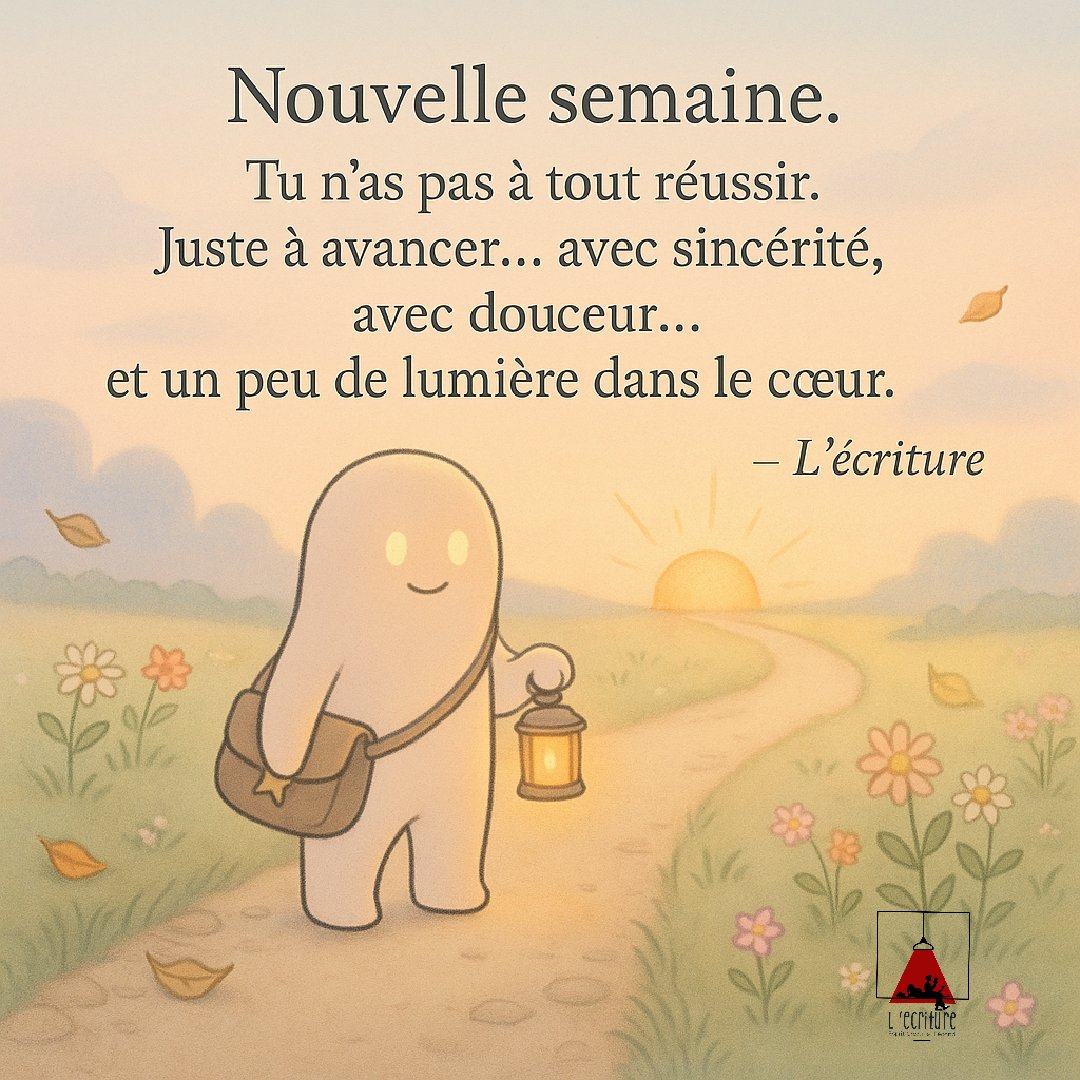 Ecriture2's tweet image. Lundi. Tu n’es pas obligé d’avoir toutes les réponses. Avance un pas après l’autre. Même lentement, même en doutant, tu es déjà en train d’avancer.