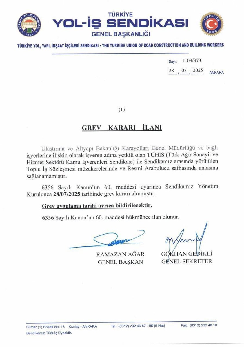 mitatmaca2's tweet photo. Yol iş de Grev kararı aldı.  #Kamuişçileri #BuAyZamlıMaaşAlabilecekMiyiz https://t.co/fldWVdPgI9