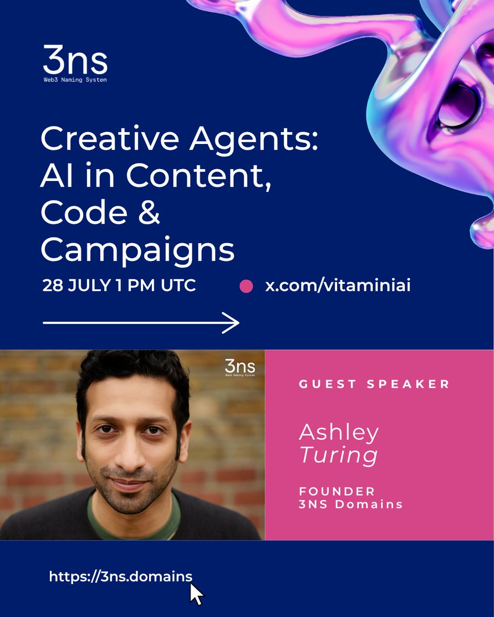 Ashley will be diving into how AI agents are reshaping creative work — from content and campaigns to entire codebases.
Creative block? Not with an agent in your corner.

🗓 Monday, 28 July | ⏱ 1:00 PM UTC
🔖 Topic: Creative Agents: AI in Content, Code &amp; Campaigns
🎙 Host: