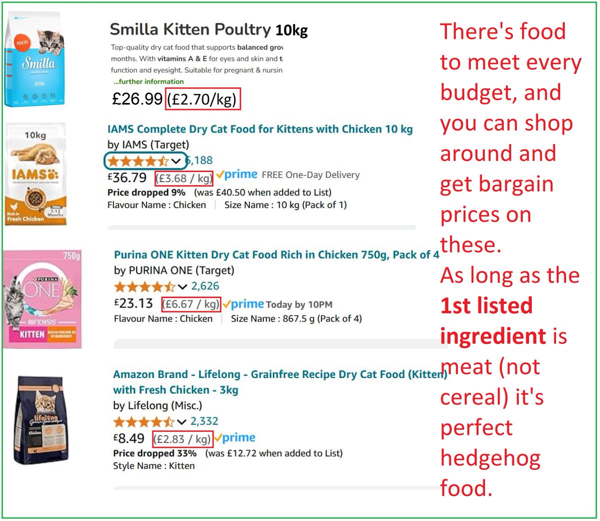 HedgehogCabin's tweet image. Aw, good for him, that's lovely. It's good kind people like your uncle that will save this species.
He probably knows, but it never hurts to say, as there is so much misinformation around - cat or dog food is the only safe food for hedgehogs. 
Any type or flavour, as long as meat…