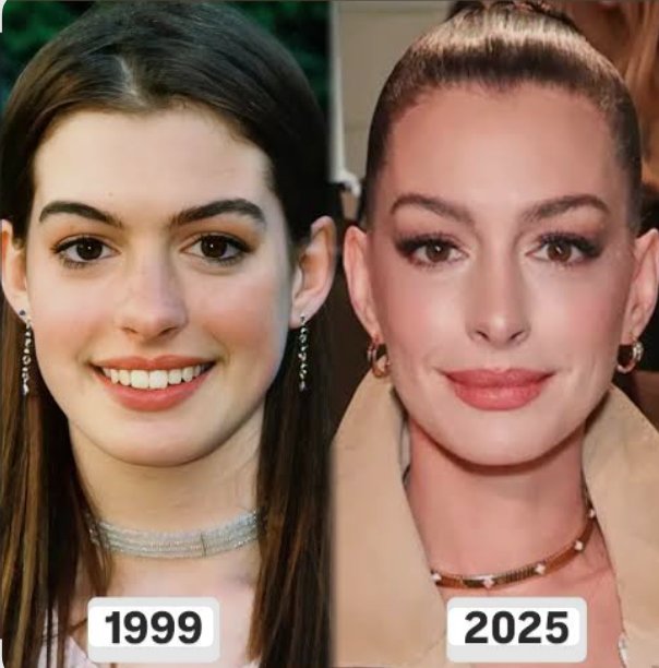 keeechan_0512's tweet image. アン・ハサウェイ年を取らない説

左1999年（17歳）
右2025年（42歳）