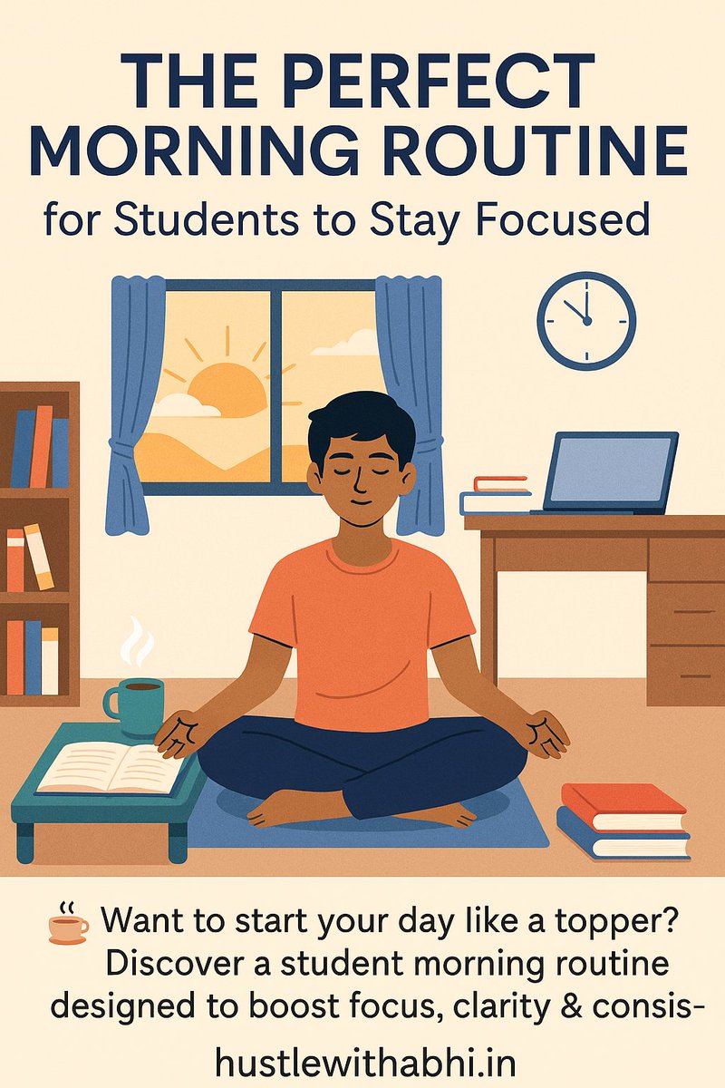 mr_abhi1822's tweet image. ✨ Want better productivity &amp;amp; clarity in your day?

👇 Try this Indian-style day plan:
• 🌅 Morning rituals for sharp focus
•🍲 Simple meals for better digestion
👉 Read full blog here: hustelwithabhi.in/perfect-studen…
#StudentRoutine #FocusTips #StudyMotivation