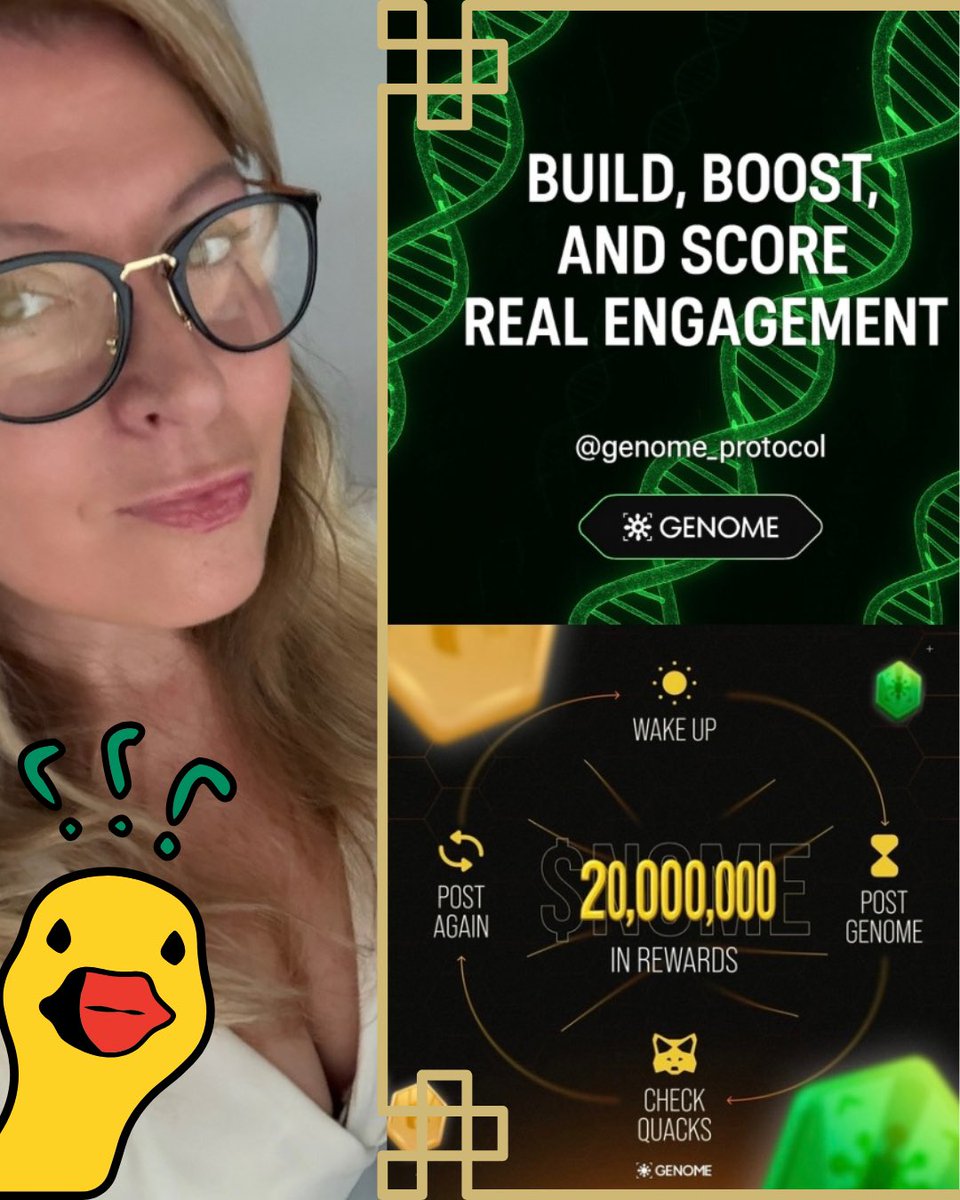 NessaC_w3's tweet image. Airdrops are changing.

Less about being the loudest community and more about showing consistent signals across chains, weeks, and roles.

Genome Cells quietly build your claim.
By the time the snapshot hits, the proof is already in motion.
No retroactive regret. @genome_protocol