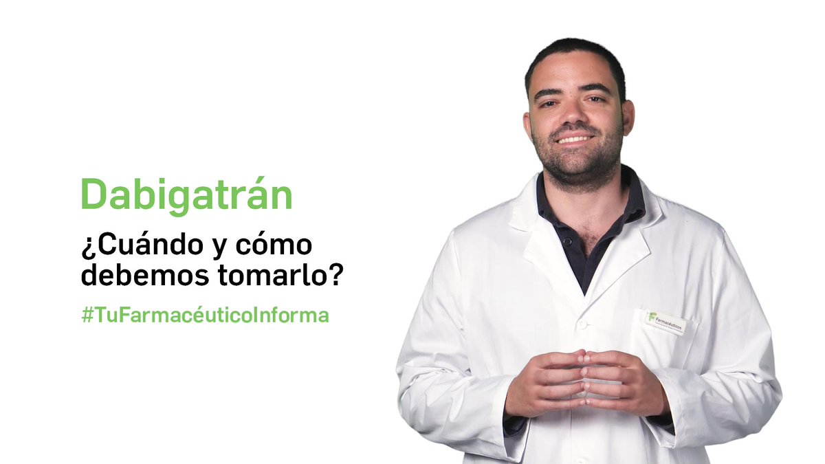COFCuenca (@cofcuenca) on Twitter photo 💊 Dabigatrán ¿Cuándo y cómo debemos tomarlo?
Una iniciativa de educación sanitaria del Consejo General de Colegios <a href="/Farmaceuticos_/">Consejo General Colegios Farmacéuticos</a> y @medicina_tv
➡️ ow.ly/oYkC30sOoxm
#Farmacéuticos #UsoResponsable #SiempreConReceta 💊 Dabigatrán ¿Cuándo y cómo debemos tomarlo?
Una iniciativa de educación sanitaria del Consejo General de Colegios <a href="/Farmaceuticos_/">Consejo General Colegios Farmacéuticos</a> y @medicina_tv
➡️ ow.ly/oYkC30sOoxm
#Farmacéuticos #UsoResponsable #SiempreConReceta