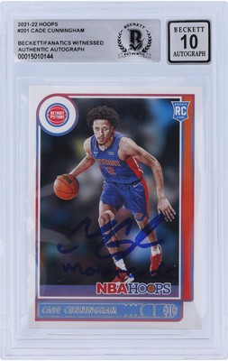 Cardfinder123's tweet image. Cade Cunningham Pistons Signed 21-22 Panini Hoops #201 BAS 10 Rookie Card w/Insc #ad #thehobby ebay.com/itm/1166553445…