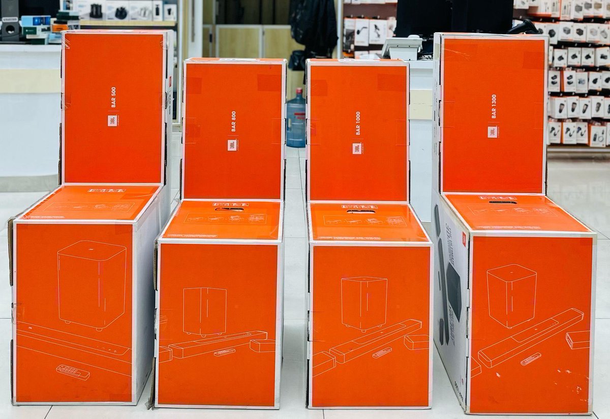JBL SoundBar available‼️ 

⁠•JBL SOUND BAR 2.1 - 950,000/- 
•JBL SOUND BAR 500 - 1,350,000/-
•JBL SOUND BAR800 - 1,980,000/-
•JBL SOUND BAR1000- 2,300,000/-
•JBL SOUND BAR1300- 3,000,000/-
•JBL SOUND BAR1300X- 3,300,000/-

☎️0752-992667, 

📍Mwenge ITV