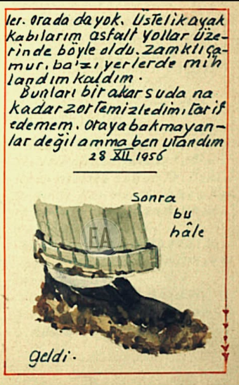 " Dünya da herkesin bir şeyi, benimde defterim ! "

Ord. Prof. Dr. Süheyl Ünver ( 956 yılı notlarından )

Süheyl Bey fırçasından çamurlu ayakkabıları . .