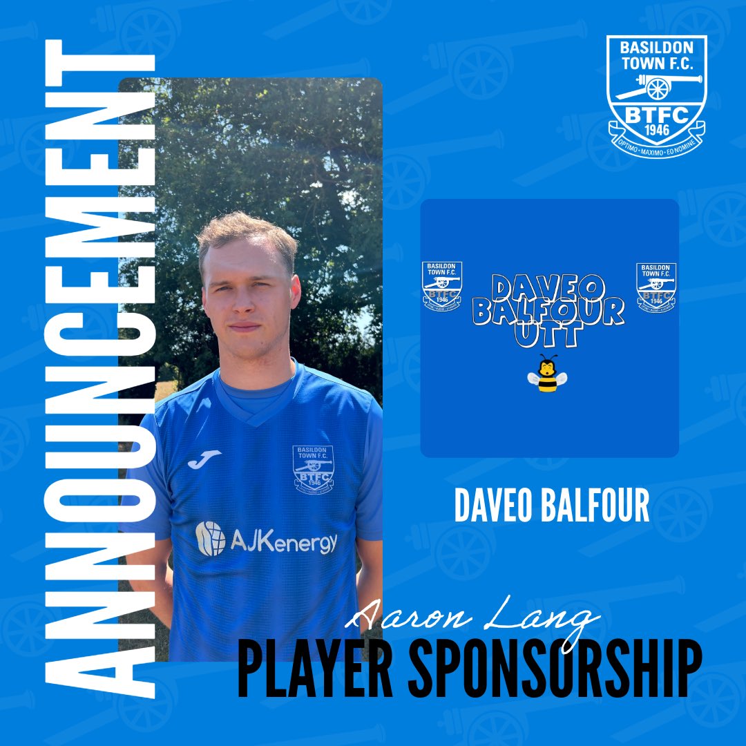 BasTownFC's tweet image. Thank you DAVEO for sponsoring Aaron Lang for the 25/26 season! #UTT 🔵