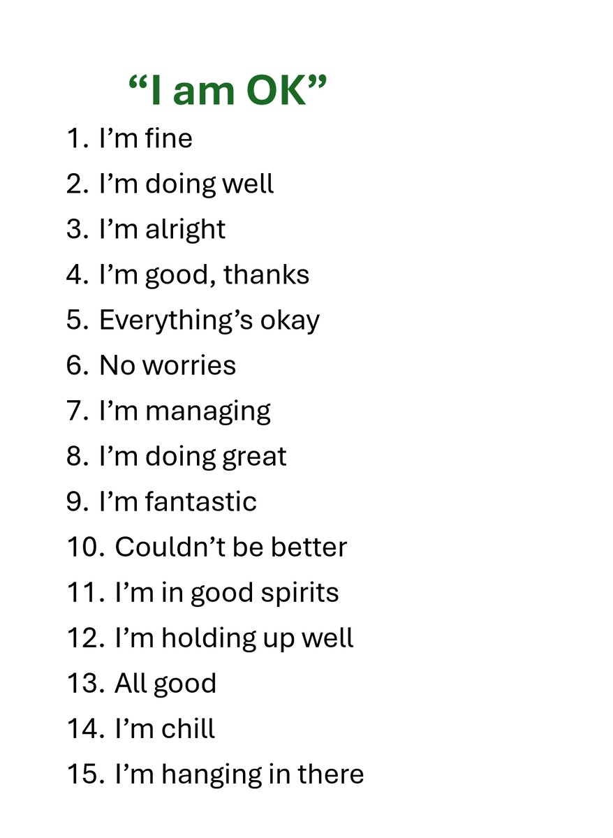 leerningtipse's tweet image. Other ways to say &quot;I&apos;m OK&quot;