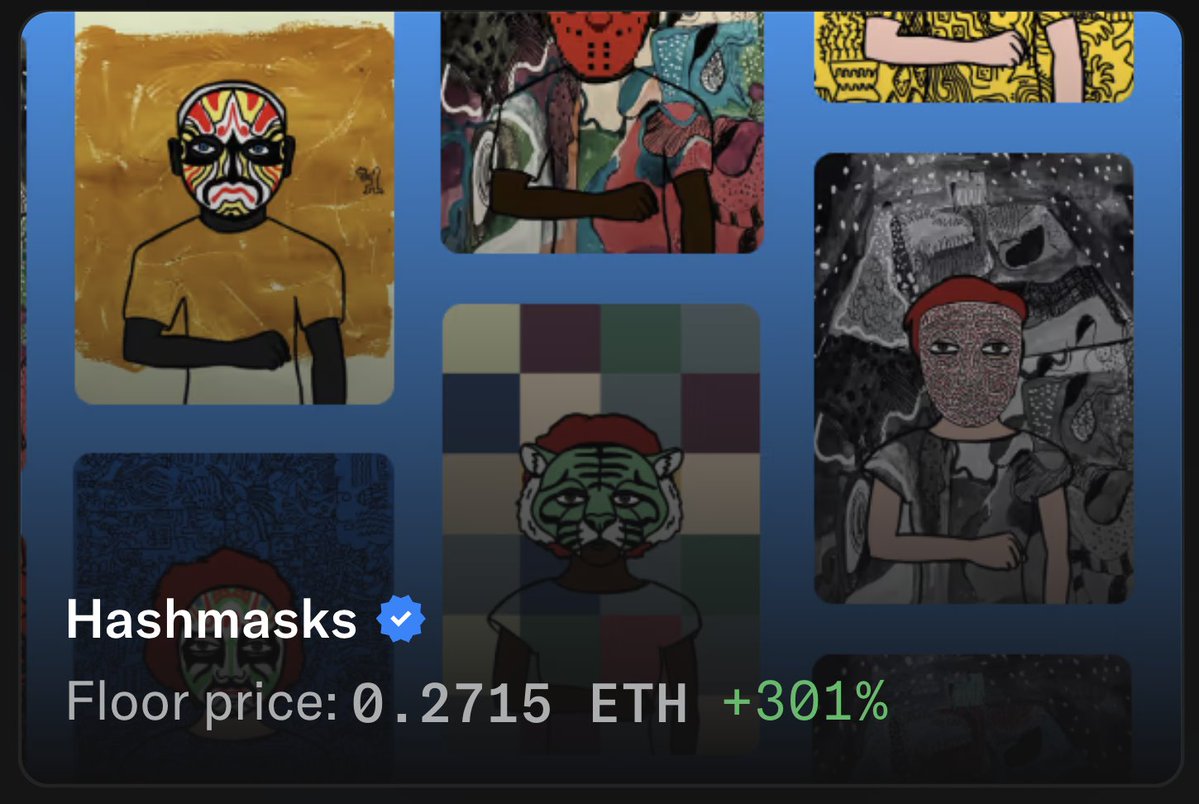 TheHashmasks's tweet image. GM @opensea 

+301%
0.27 $ETH