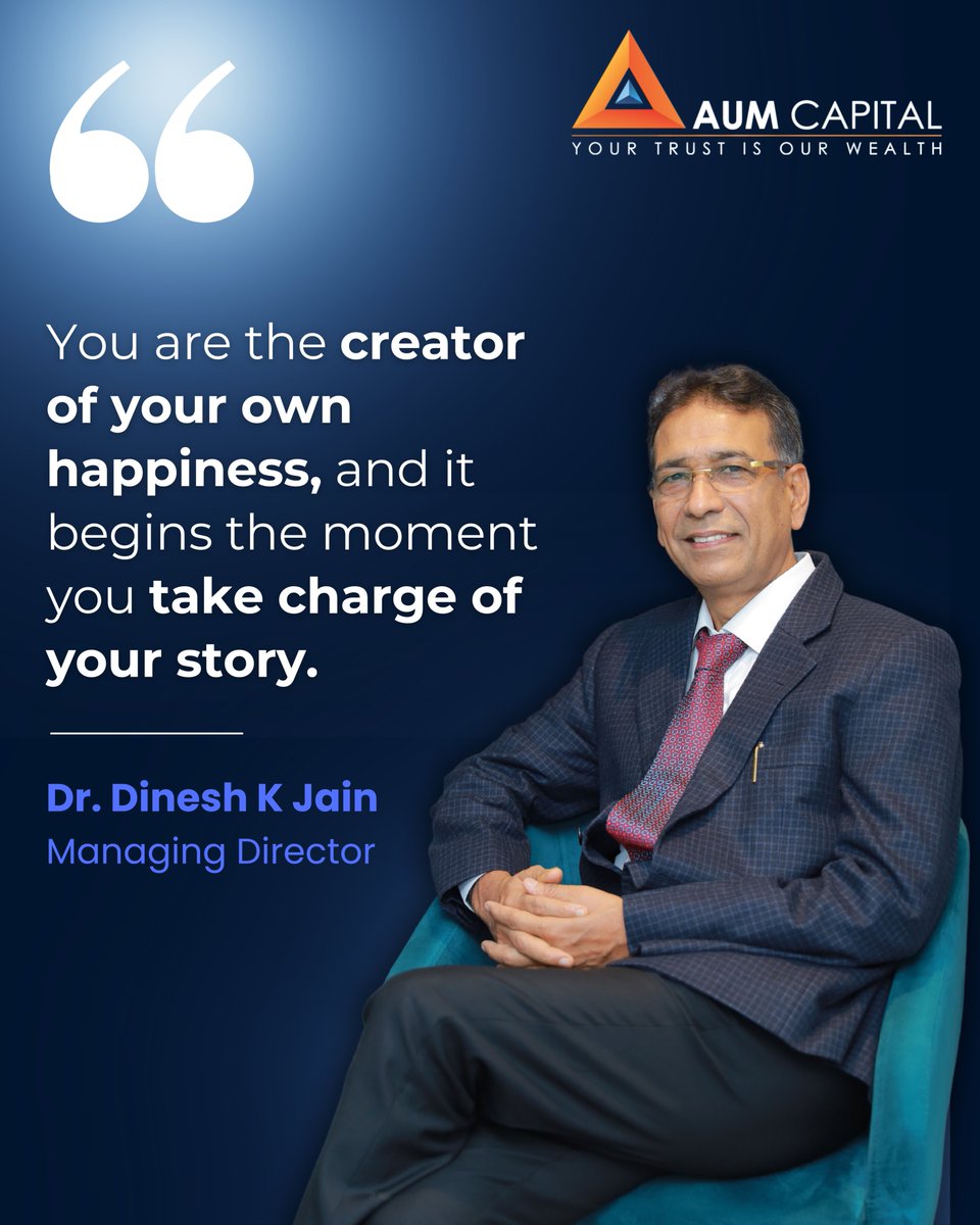 AUM Capital Market (@aumcap) on Twitter photo Happiness is not found it’s created. Take charge of your story and shape the life you envision. Words of wisdom from our MD, <a href="/dineshjain61/">Dinesh K Jain</a>!
#LeadershipWisdom #InspiringWords #MondayMotivation #HappinessStartsWithYou #TakeCharge #LeadershipQuotes #AUMCapital Happiness is not found it’s created. Take charge of your story and shape the life you envision. Words of wisdom from our MD, <a href="/dineshjain61/">Dinesh K Jain</a>!
#LeadershipWisdom #InspiringWords #MondayMotivation #HappinessStartsWithYou #TakeCharge #LeadershipQuotes #AUMCapital