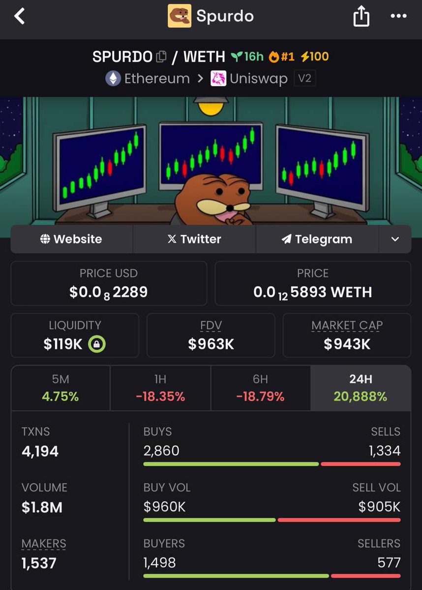 SantoXBT's tweet image. $SPURDO has seen a strong move since our first call and is now experiencing a healthy pullback.

Momentum remains intact, and this could be a solid entry point ahead of the next potential leg up.

OG meme roots + consistent execution = still early.

CA:…
