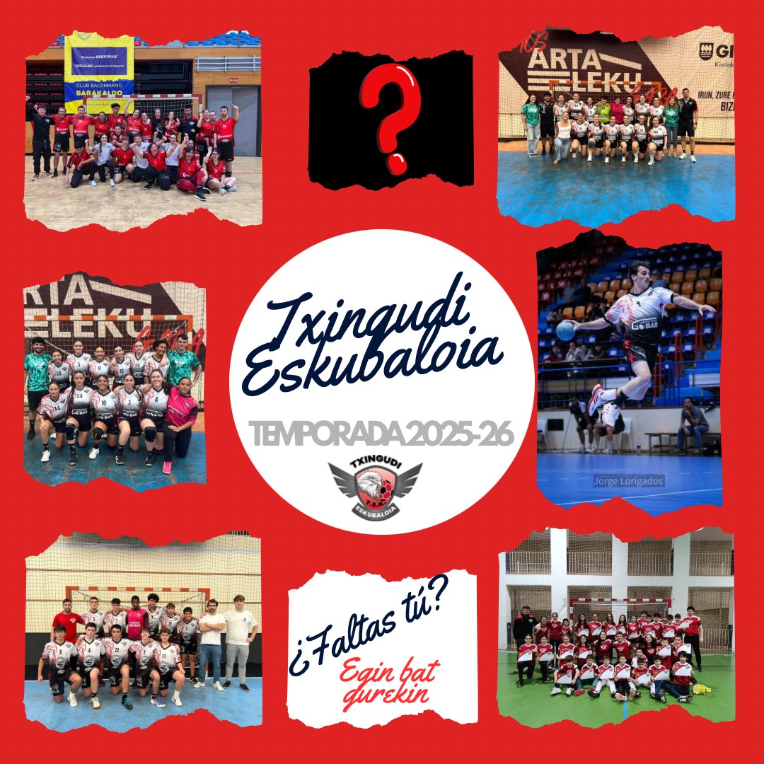🔴⚫️🔴 Temporada 25-26 Denboraldia

Ez zaitez gogoz geratu 😍
Zatoz eta probatu 🤾🏽‍♀️🤾🏼‍♀️
❤️Eskubaloia eta askoz gehiago❤️

No te quedes con las ganas😍
Ven y prueba 🤾🏽‍♀️🤾🏽
❤️Balonmano y mucho más❤️

✏️ Formularioa bete
Rellena el Formulario
forms.gle/tU4H2eLKbwj2bS…