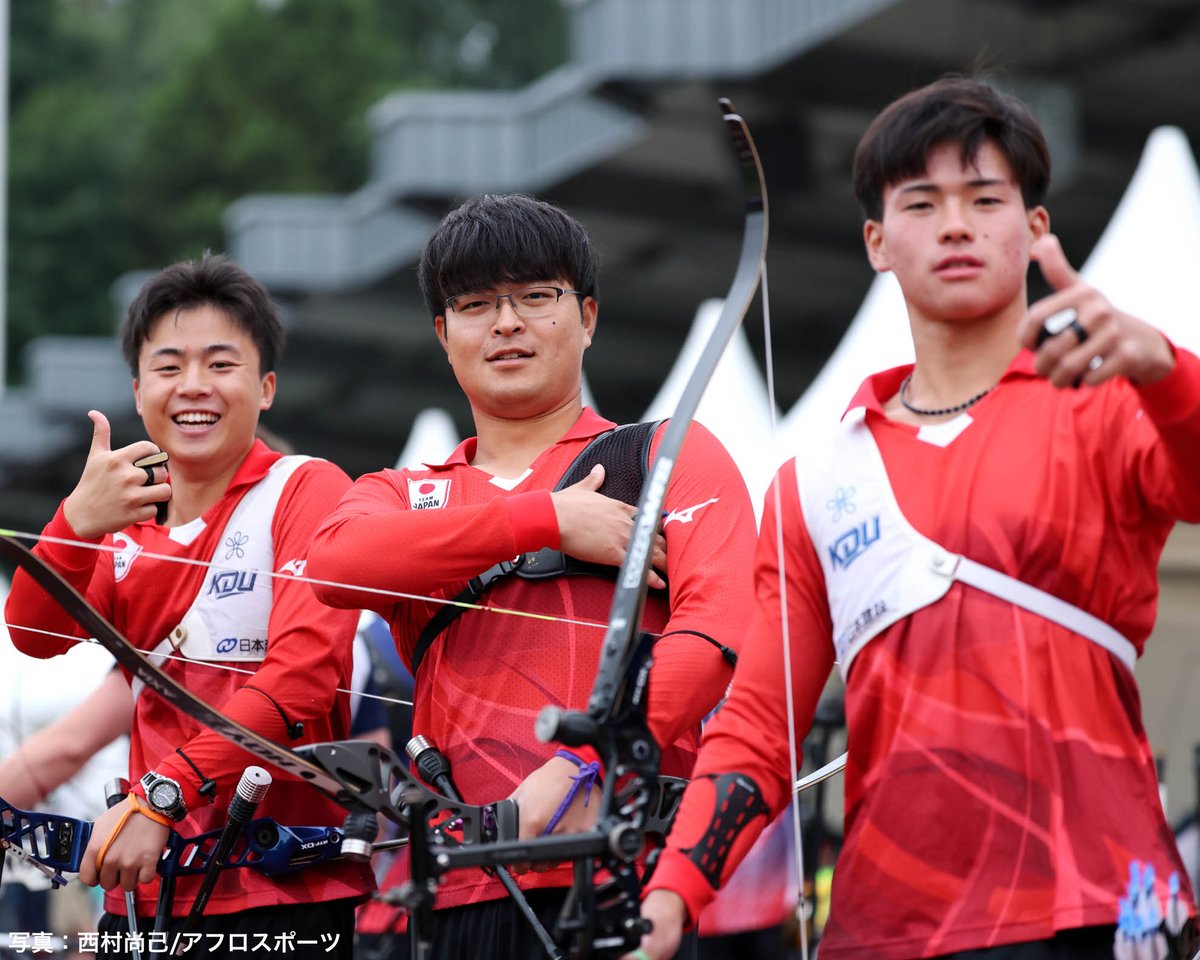 TeamJapan's tweet image. ライン・ルールFISUユニバーシティゲームズ🇩🇪
#アーチェリー🏹
#TEAMJAPAN が個人、団体でメダルを獲得✨
【女子リカーブ個人】
上原瑠果 選手🥉
【男子リカーブ団体】🥇
青島鉄也 選手
舟橋悠矢 選手
白井航惺 選手
【女子リカーブ団体】🥇
園田稚 選手
朝久野奈波 選手
上原瑠果 選手…