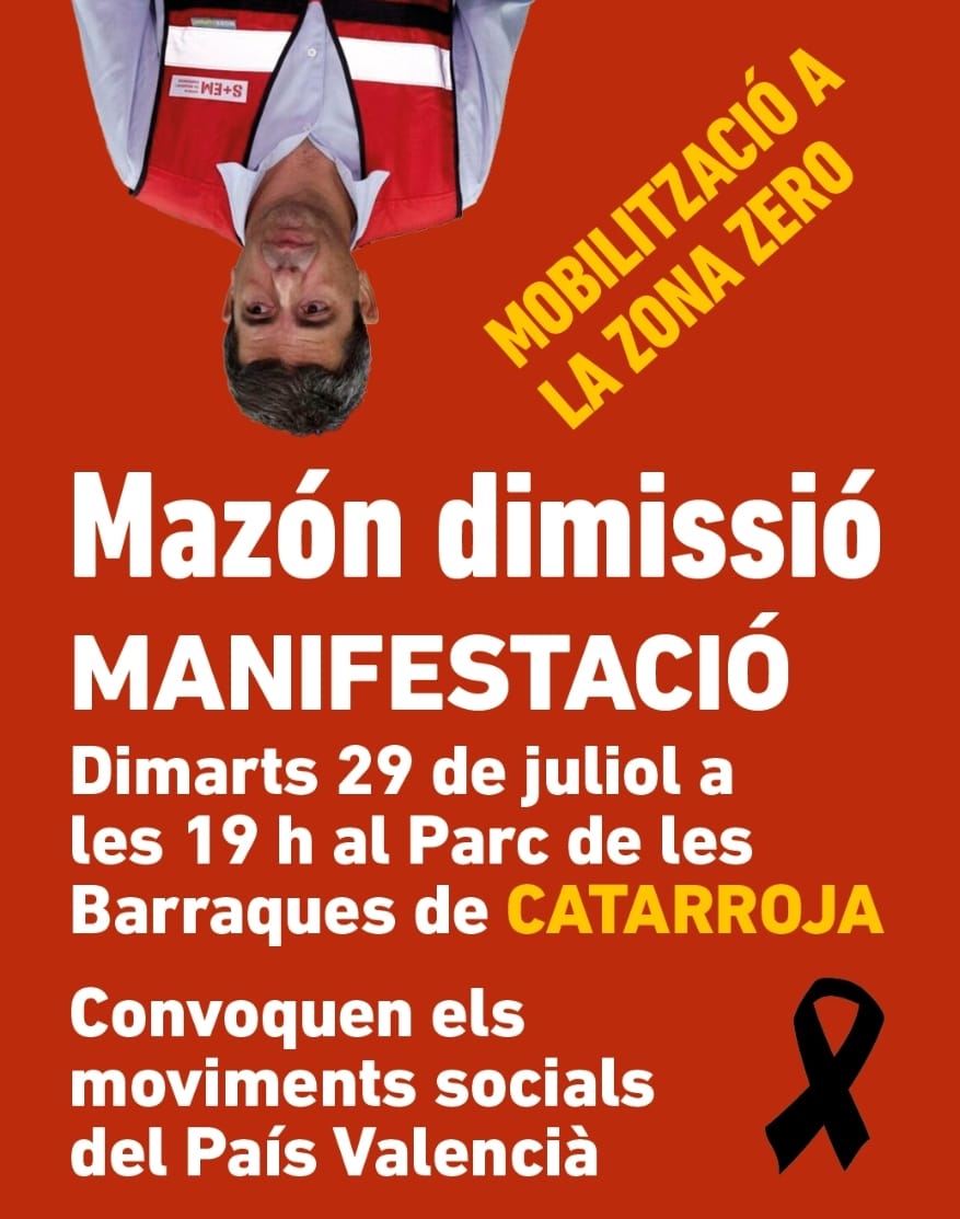 IntersindicalV's tweet image. Dimarts, 29 de juliol, tornem als carrers. Ara a #Catarroja 
#MazónDimissió