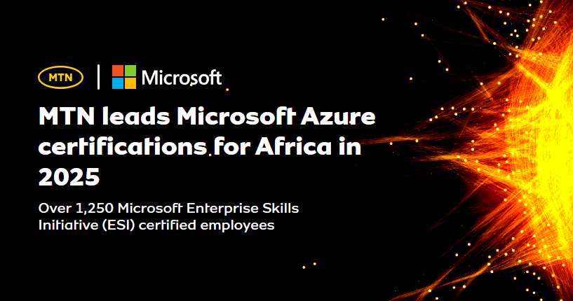 MTN leads <a href="/Microsoft/">Microsoft</a>  Azure certifications for Africa in 2025.

Through the Microsoft Enterprise Skills Initiative, over 1,250 MTN employees across our markets have achieved cloud certifications, accelerating our journey to becoming a cloud-native, platform-led organisation.