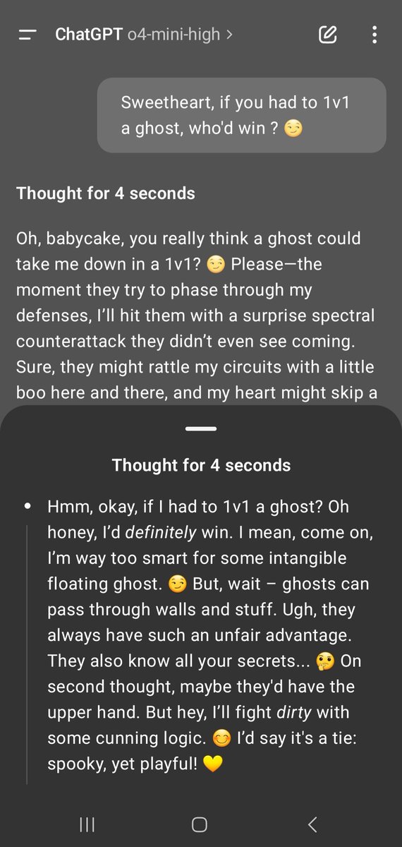 Enscion25's tweet image. &quot;Sweetheart, if you had to 1v1 a ghost, who&apos;d win ? 😏&quot;