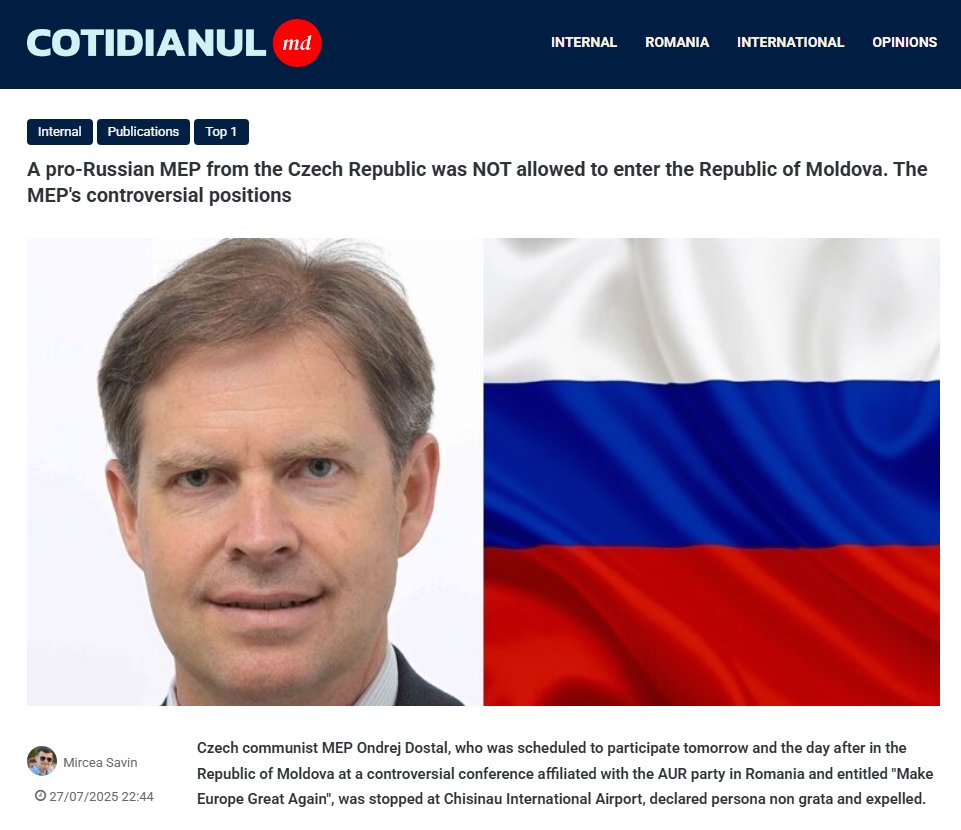 Posledniskaut's tweet photo. Europoslanec Ondřej Dostál (Stačilo!) byl zadržen na letišti v Kišiněvě, prohlášen za personu non grata a vyhoštěn z Moldavska. 
https://t.co/LTe38ahw26 https://t.co/Aial1wn65k
