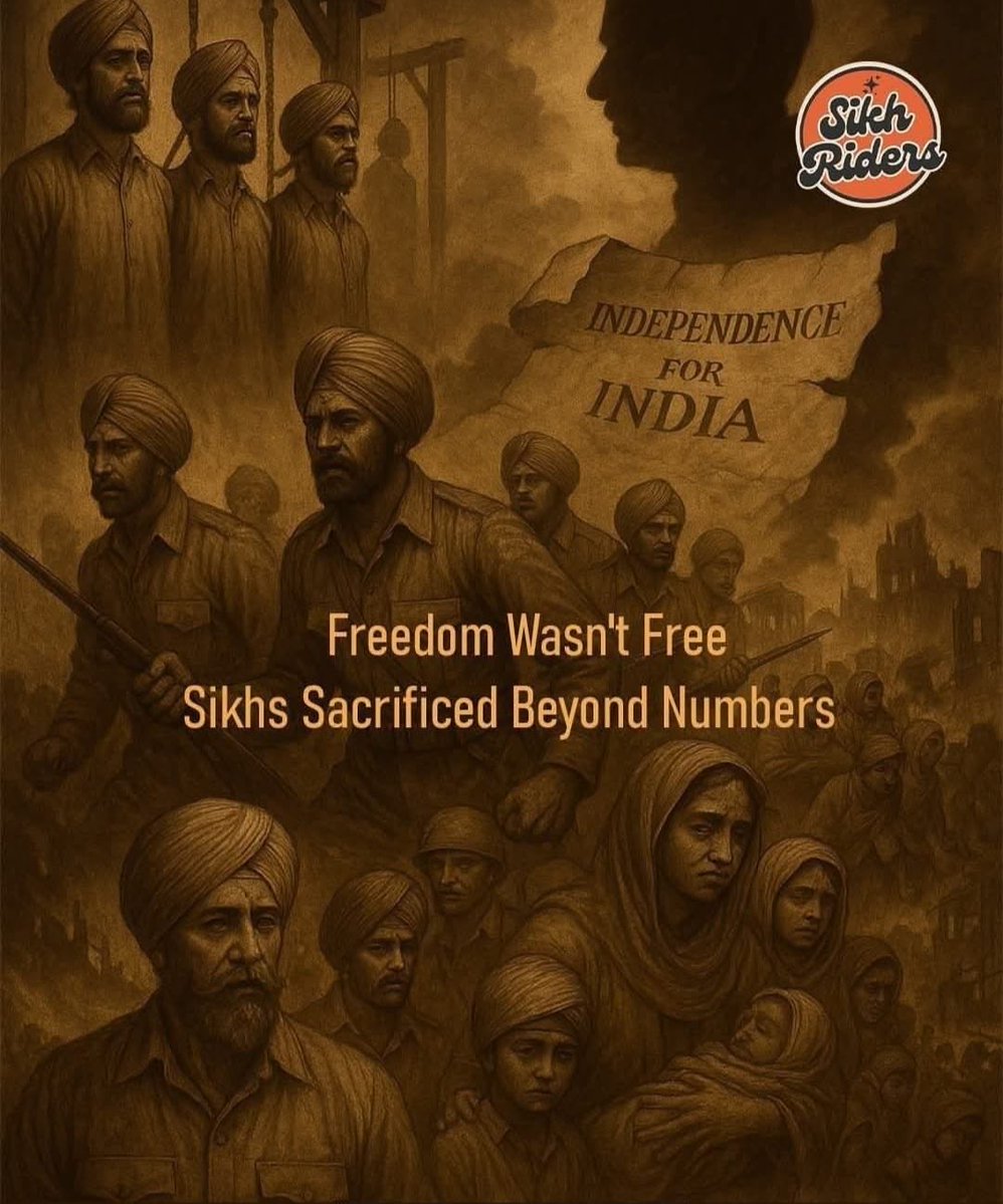BritSikhAsso's tweet image. Less than 2% of India’s🇮🇳population, yet they bore the burden of freedom. Sikhs stood from the gallows to battlefield-sacrificing everything for India&apos;s independence.Their courage was relentless.Their voices, unshaken.Their legacy, eternal. Let history not forget what Sikhs did🙏
