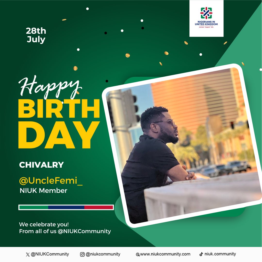 NIUKCommunity's tweet image. 🎉🎂 Happy Birthday, @unclefemi_! 🎂🎉
From all of us at the NIUK community, we’re celebrating you today!. Here’s to more joy, purpose, and powerful impact in the year ahead. Keep shining, sir! 🥳🙌🏽
#HappyBirthdayUncleFemi #NIUKCommunity #CelebrateLife