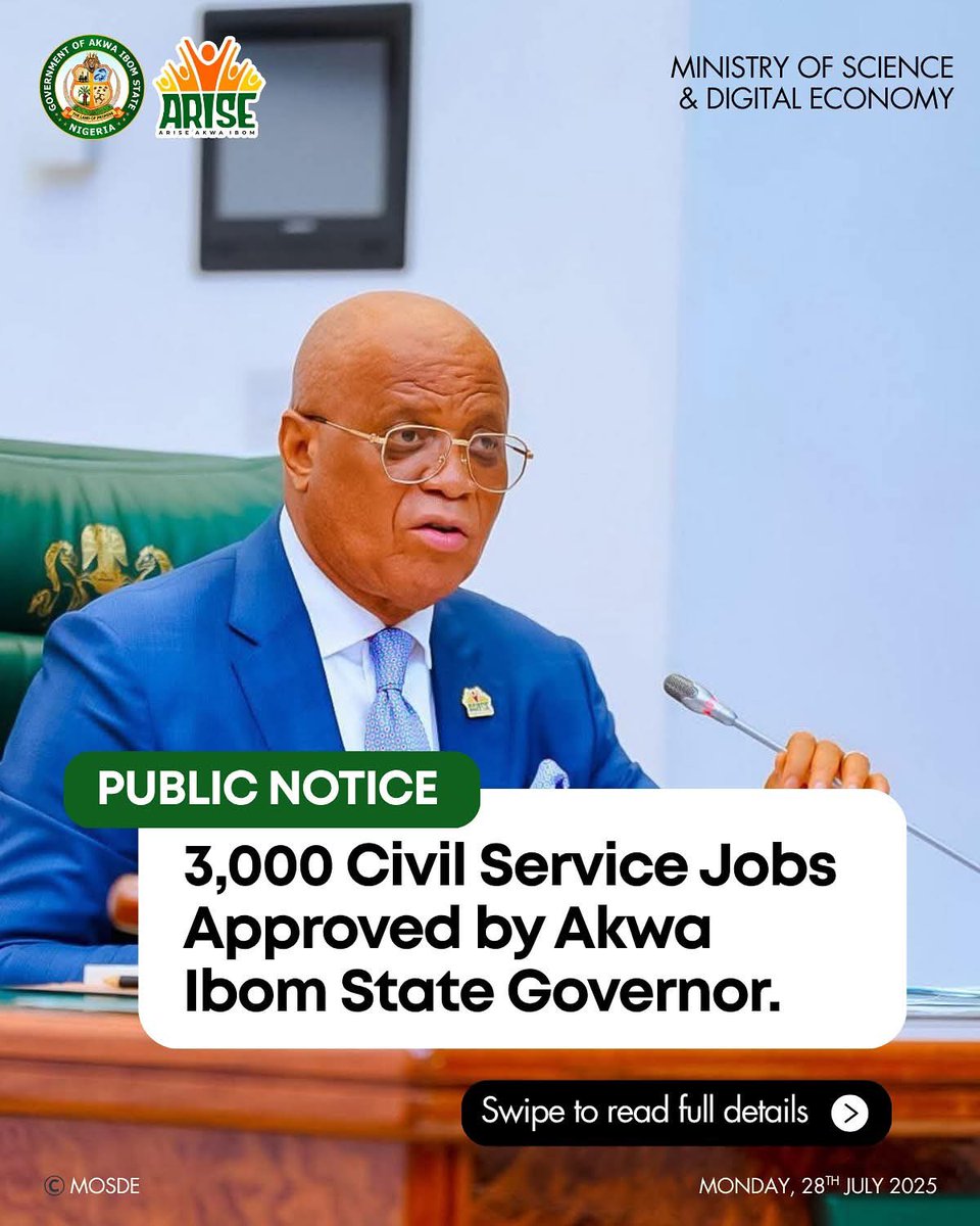 aksgovt's tweet image. Important Notice: Recruitment Into The State Civil Service

akwaibomstate.gov.ng/important-noti…