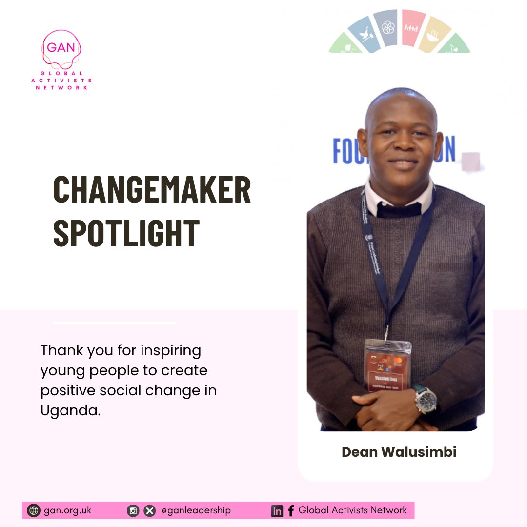 GanLeadership's tweet image. CHANGEMAKER SPOTLIGHT: @DeanWalusimbi✨

Dean is a social impact leader from Kampala, #Uganda, whose work is transforming vulnerable communities from the ground up.

As the Co-Founder of Outcast Activists Forum Uganda (@OAF_Ug), he works tirelessly with vulnerable youth 

thread!