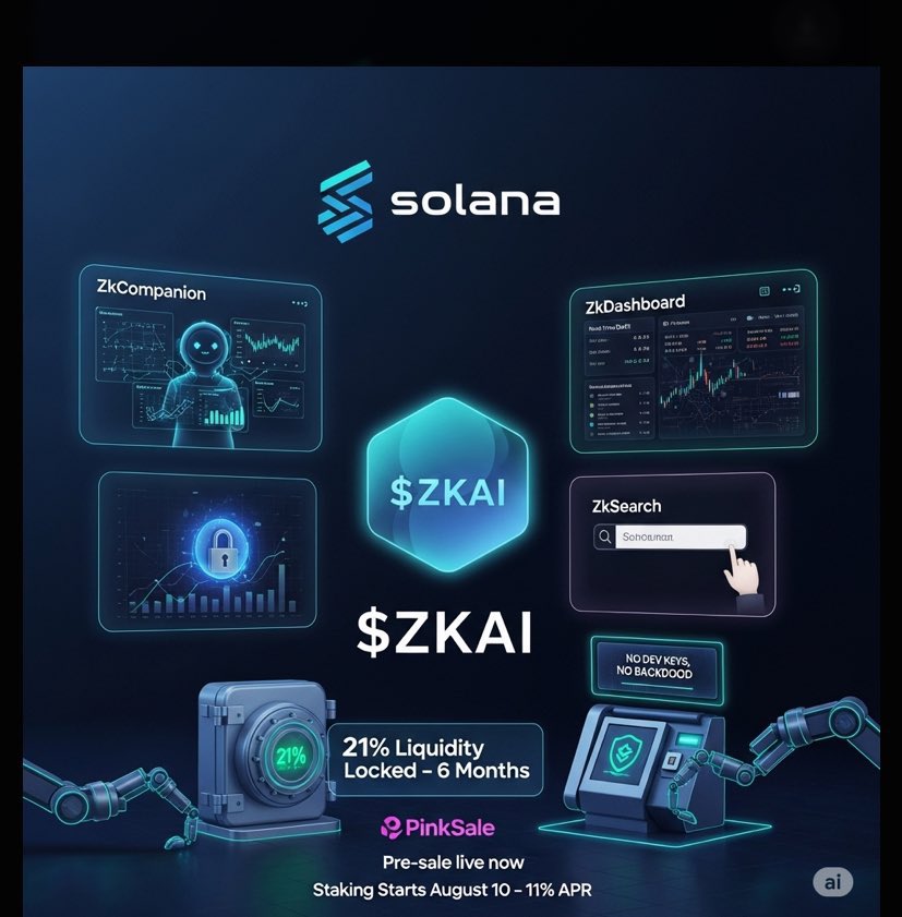 Umdazz_Crypto's tweet image. The $ZKAI pre-sale by @ZkMindAI is now live on PinkSale!
🔗 pinksale.finance/solana/launchp…
Not just another hype token , ZkMindAI is building real AI tools for real Web3 users.
Here’s what they’re delivering:
🧠 ZkCompanion – Personalized AI that adapts to your trading habits
📊…