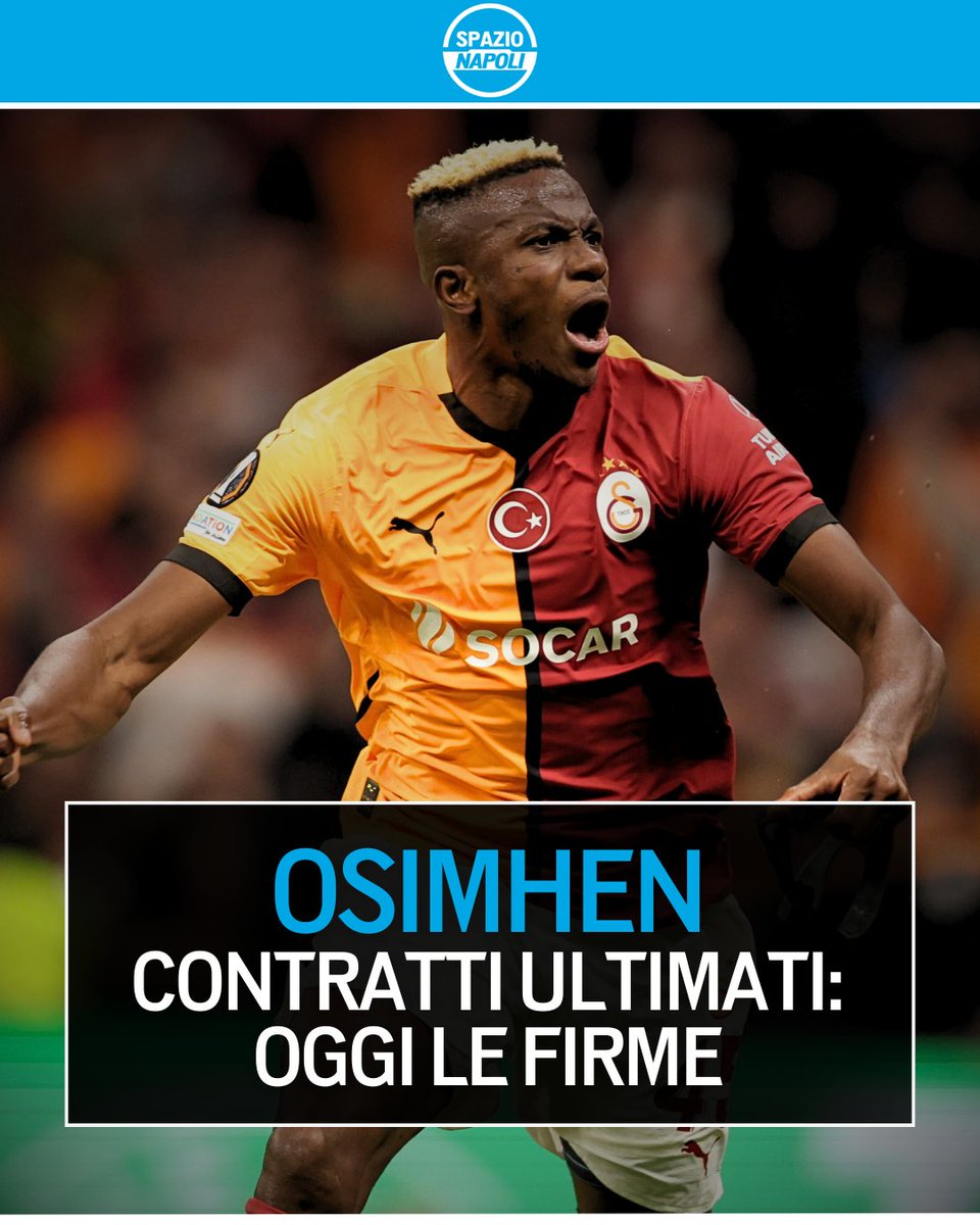 Spazio_Napoli's tweet image. 🚨 Ci siamo per il passaggio di Victor Osimhen al Galatasaray❗🔜⌛
Come riportato da Gianluca Di Marzio, tutti gli accordi contrattuali sono stati raggiunti, dunque anche gli ultimi dettagli sono stati sistemati ✅
In giornata sono attese anche le firme e l'ufficialità del…